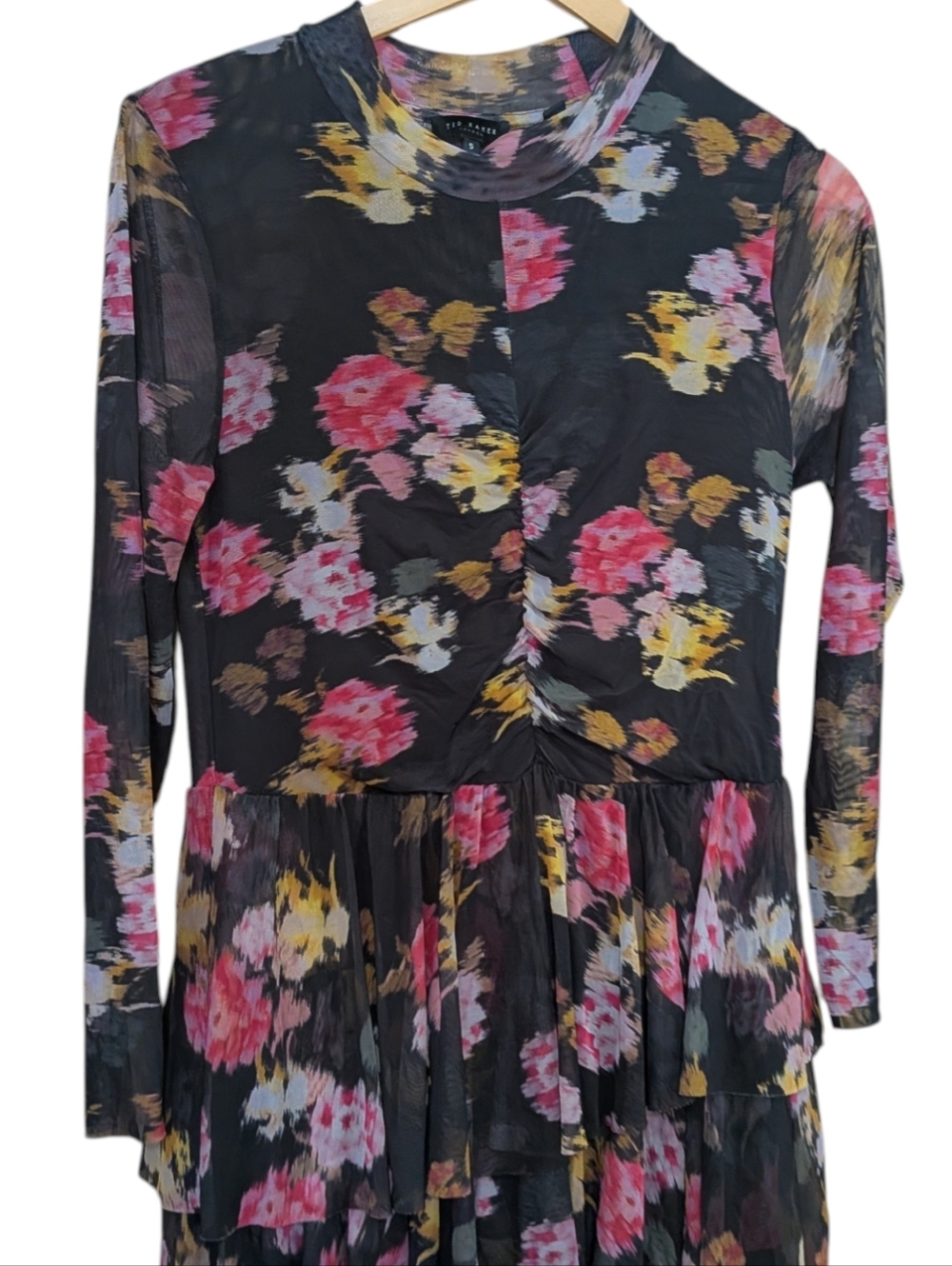 Tiloula Dress TED BAKER Long Sleeve Floral Size EU 5/US 12 - Picture 6 of 9
